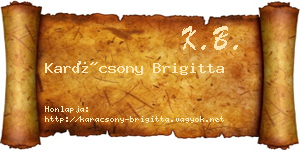 Karácsony Brigitta névjegykártya